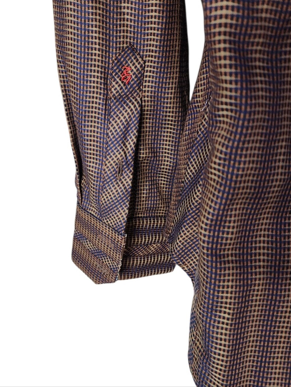 Robert Graham Men’s Multicolor Check Button Down Shirt XL Embroidered Trim - Picture 6 of 13